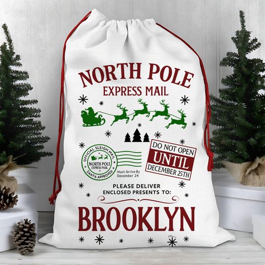 Discover Personalize North Pole Santa Sack, Christmas Presents Bag, Christmas Sack, Kids Sack, Santa Gift For Kid