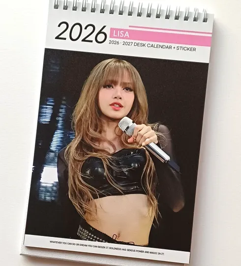 Lisa Black Pink Photo 2026 2027 Desk Calendar Calender Fan Goods Gift Present