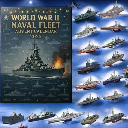 Discover World War II Naval Fleet Advent Calendar 2025, Service Collectible Countdown Box, Rescue Team Mini Figures