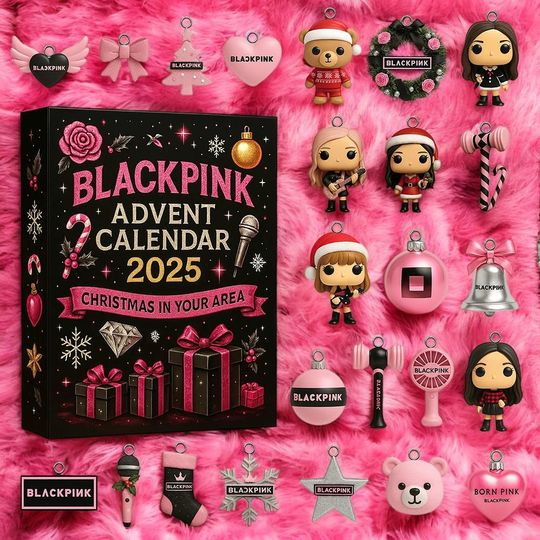 Kpop Blackpink Christmas In Your Area Advent Calendar 2025, Christmas Ornaments Holiday Gift Set
