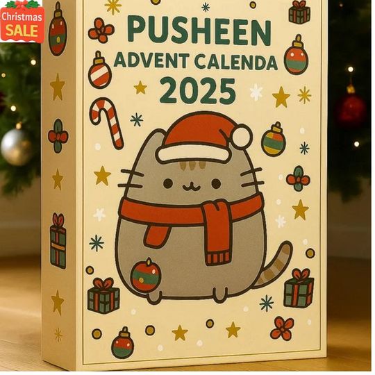 Pusheen Advent Calendar 2025, Cute Cat Christmas Countdown Calendar