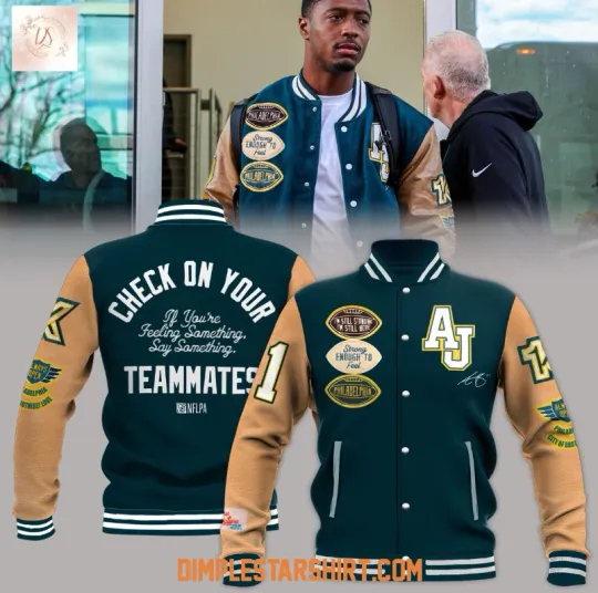 Discover Eagles X Aj Check On Your Teammates Baseball Jacket