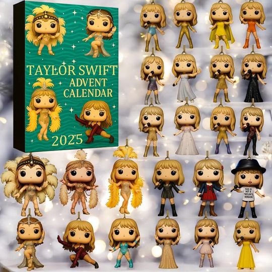 Discover 24pcs Swift Showgirl Ornaments Advent Calendar 2025, 24 Days Countdown Christmas, Christmas Advent Daily Gift