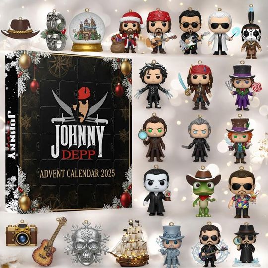 Pirate Ornaments Christmas Advent Calendar 2025, 24 Days Countdown Johnny Depp Christmas Advent Calendar Daily Gift