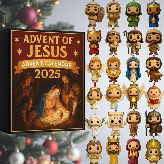 Discover 2025 Advent Of Jesus Calendar 24 Day Christian Nativity Collectible Ornaments Christmas Gift, Jesus Ornaments Christmas Tree Decor Christian