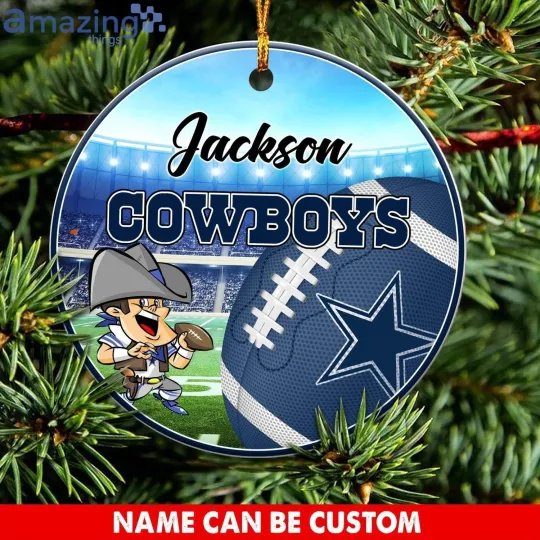 Discover Personalized Dallas Football Cowboys Team Christmas Ceramic Ornament Gift Decor