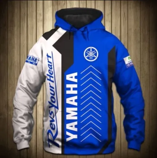 Discover Yamaha Hoodie 3D "Teem Racing" All Over Printed For Gift Hot Trend White Blue