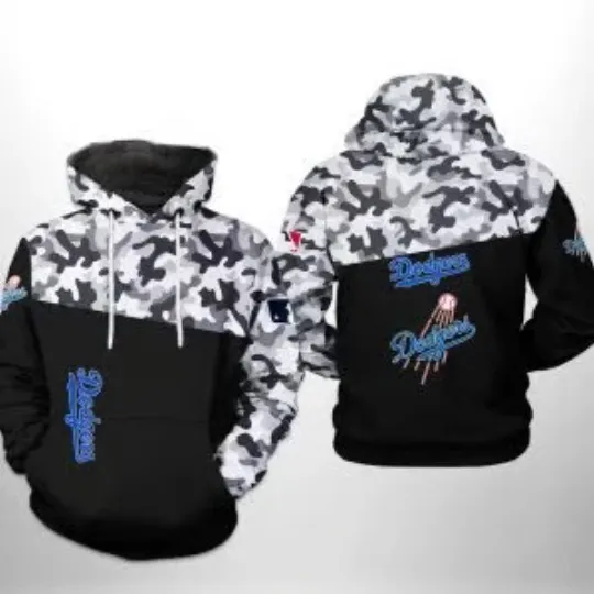 Discover L.A. D0dg*rs MLB Camo Veteran 3D Hoodie