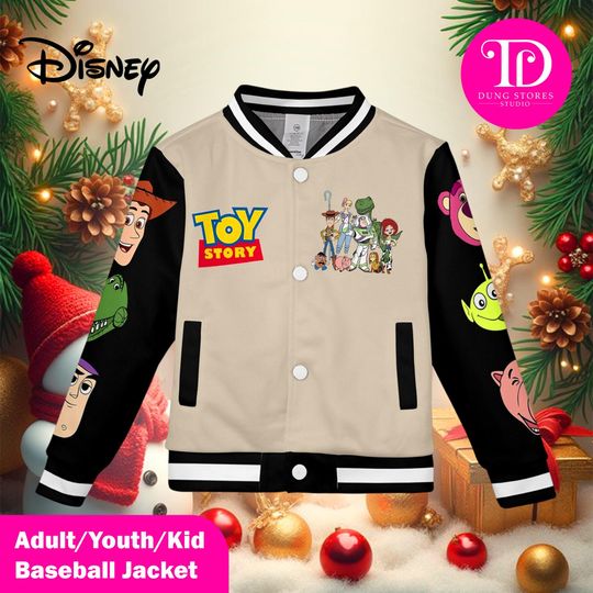 Discover Disney Toy Story Baseball Jacket, Buzz Lightyear & Woody Jacket, Toy Story Friends Gift Jacket