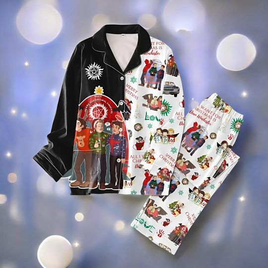 Discover Funny Holiday Pajama Set for Adults, Cozy Christmas Sleepwear for TV Show Fans