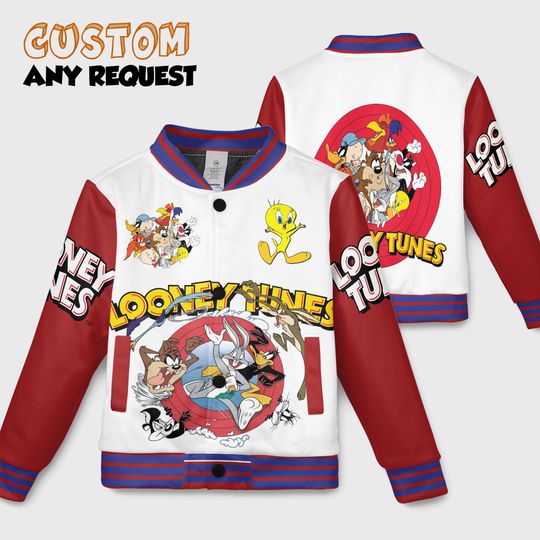 Discover Looney Tunes Bomber Jacket, Marvin Tweety And Taz Funny Cartoon Characters, 90s Style Streetwear Gift