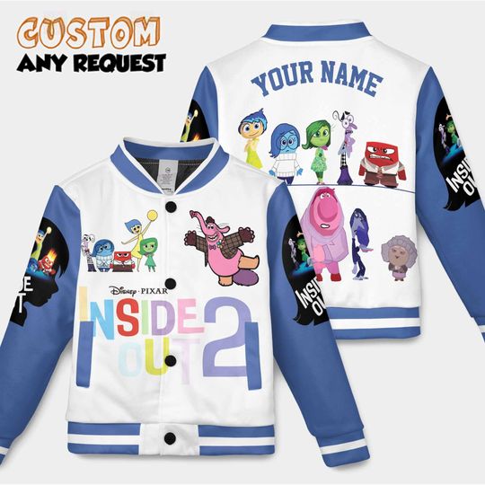 Discover Custom Inside Out Varsity Jacket, Personalized Disney Inside Out 2 Baseball Jacket, Kids Youth Adult Varsity Jacket