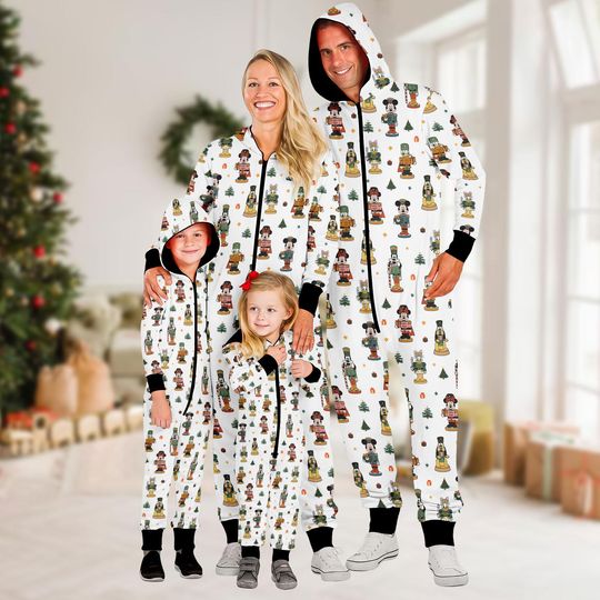 Disney Mickey and Friends Nutcracker Christmas Onesie Pajamas, Family Matching Holiday Jumpsuit, Cute Christmas PJs Gift Set