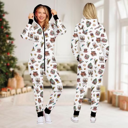 Discover Muppet Christmas Jumpsuit Set, Holiday Onesie Pajamas, Animal Cartoon Xmas Sleepwear for Family