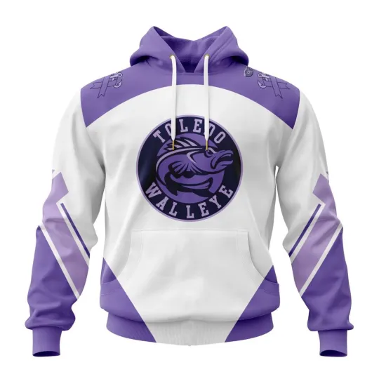 Personalize Toledo Walleye Hockey Fight Cancer 2025/26 Hoodie