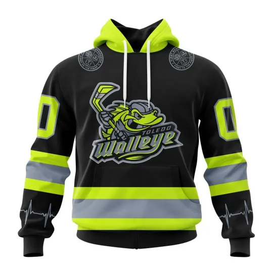 Custom Toledo Walleye Honoring Firefighters Hoodie