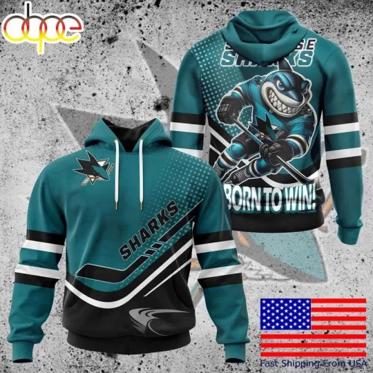 San Jose Sharks Mascot Born To Win Hoodie