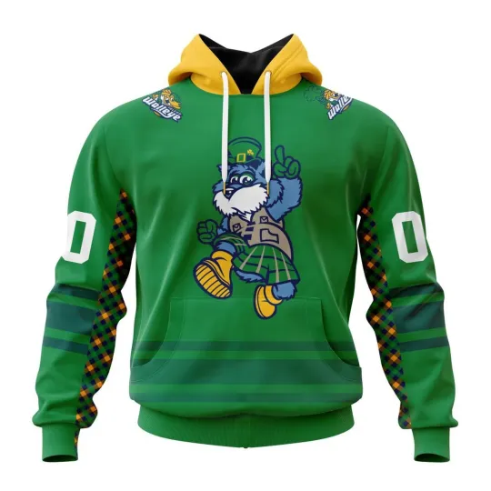 Toledo Walleye St. CatTrick’s Day Green Out 3D Hoodie