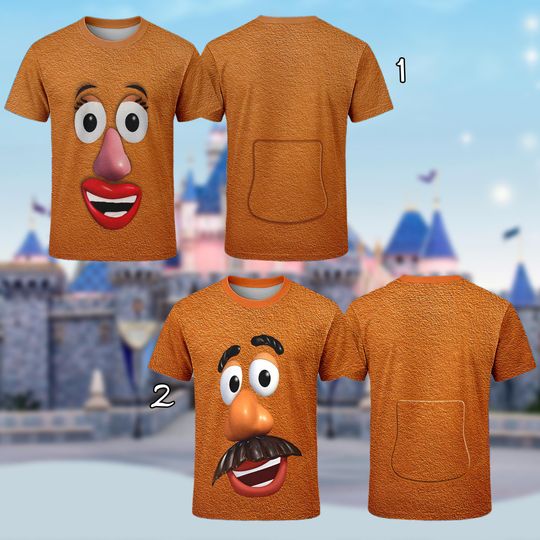 Mrs. Potato Head Shirt, Toy Story Costume Cosplay 3D T-Shirt, Mr and Mrs Valentine Gift, Halloween Costume For Family Group T Shirt