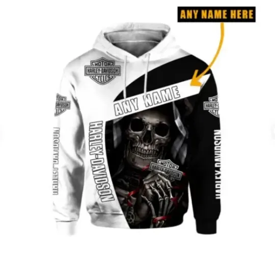 Discover Personal Name Harley 3D Printing Hoodie, Gift for Xmast New Year