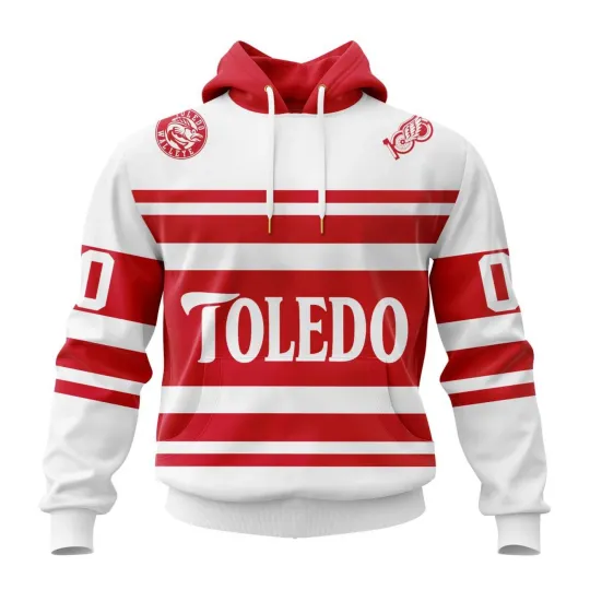 Custom Toledo Walleye Special Red Wings Night Hoodie