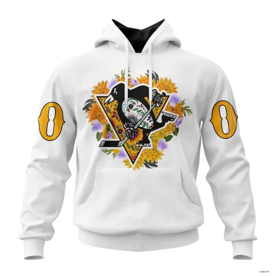 Discover Personalized Pittsburgh Penguins Hoodie Specialized Unisex Kits Dia De Muertos