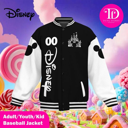 Discover Custom Disney Castle Varsity Jacket, Adult Personalized Disney Jacket, Baseball Team Outfit