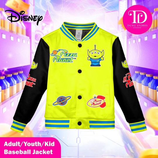 Discover Custom Little Green Aliens Varsity Jacket, Personalized Toy Story Baseball Jacket, Kids Youth Adult Disney Jacket, Alien Team Outfit