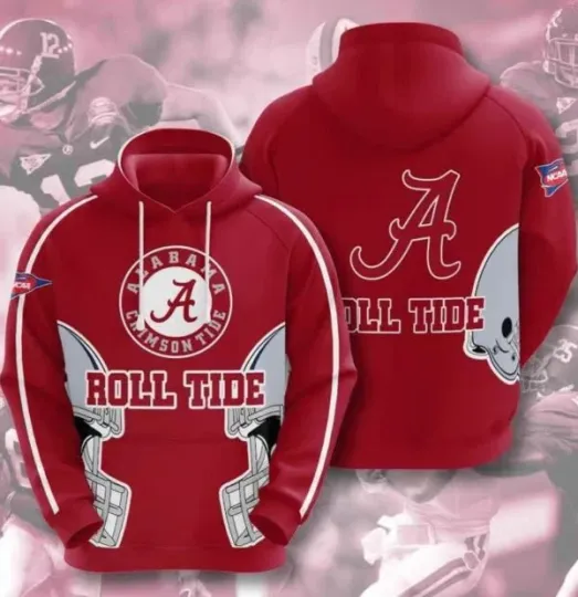 Discover Sports American Football NCAAF Albm Cri@mson Ti.de USA 72 Hoodie 3D