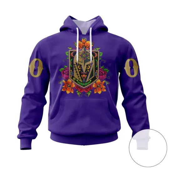 Discover Personalized Vegas Golden Knights Hoodie Purple Color Unisex Kits Dia De Muertos