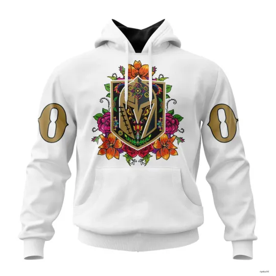 Discover Personalized Vegas Golden Knights Hoodie Specialized Unisex Kits Dia De Muertos