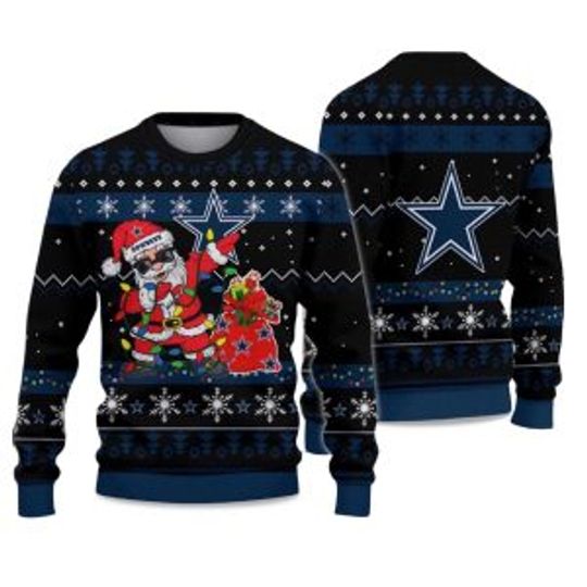 Discover Cowboys Santa Claus Ugly Christmas Sweater 2025