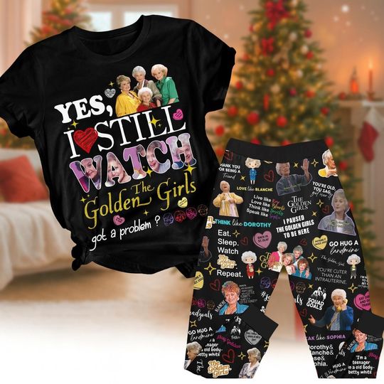 Discover The Stay Golden Tshirt Pants Set, Stay Golden Holiday Pajamas, Stay Golden Pajamas For Party, The Stay Golden Womens Pajamas