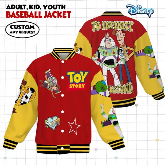 Toy Story Baseball Jacket Varsity, Woody Buzz Lightyear Jacket, To Infinity And Beyond Jacket, Toy Story Friends Jacket, Dissney Jacket