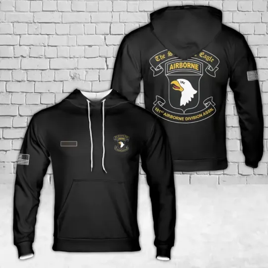 Custom Name US Army 101st Airborne Screaming Eagles Hoodie 3D