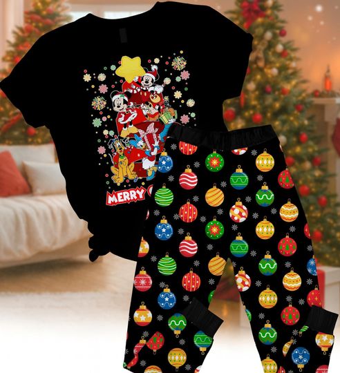 Discover Mickey's Very Merry Christmas T-Shirt & Pajama Set, Disney Xmas Family PJs