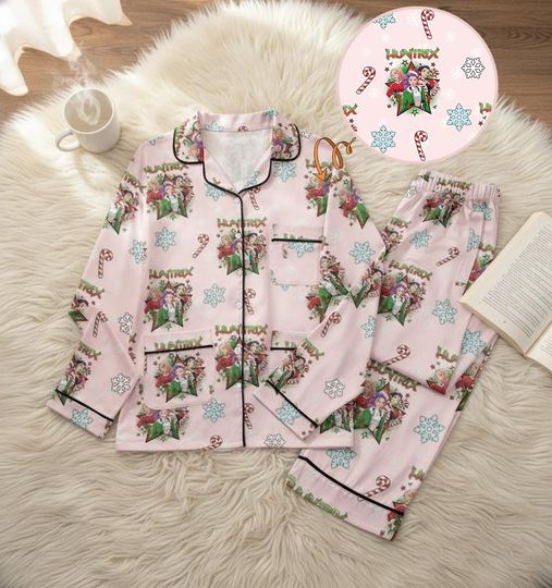 Huntrix Christmas Pajamas Set, Demon Hunter Long Pajamas, Kid and Adult Sleepwear, Men Women Loungewear, Christmas Gift