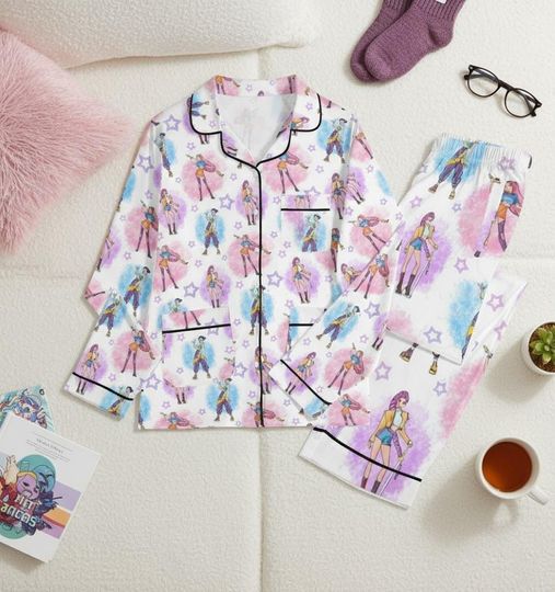 Huntrix Demon Hunter Pajama Set, Adult Sleepwear & Lounge Set for Men and Women