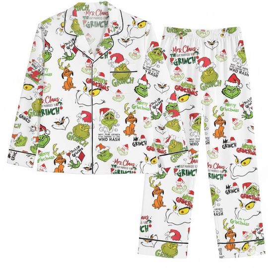 Discover funny character Family Pajamas | Personalized Christmas PJs, Funny Grin Sleepwear Set, Matching Holiday Outfits, Xmas Loungewear Gift