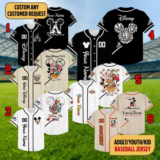 Discover Custom Disney Baseball Jersey Team Disneyland, Personalized Collection Jersey, Disney Jersey, Gift for Kids, Toy Storys Fans, Baseball Teams