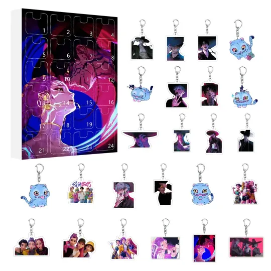 Discover 2025 Kpop Demon Hunters Advent Calendar Acrylic Blind Box Countdown Keychain Toys