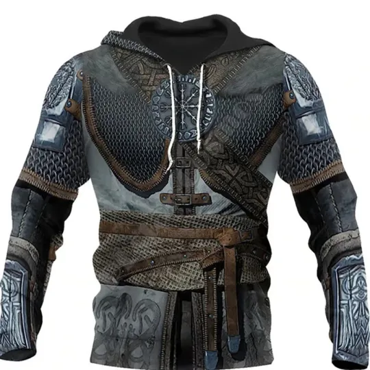 Discover Vikings Armor Helm Of Awe Hoodie, Christmas Gift
