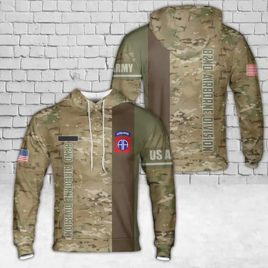 Custom Name US Army 82nd Airborne Division Hoodie 3D, Christmas Gift