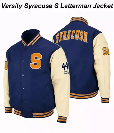 Discover Men's Letterman Syracuse S Jacket Varsity Jacket Bomber Jacket Collage Jacket