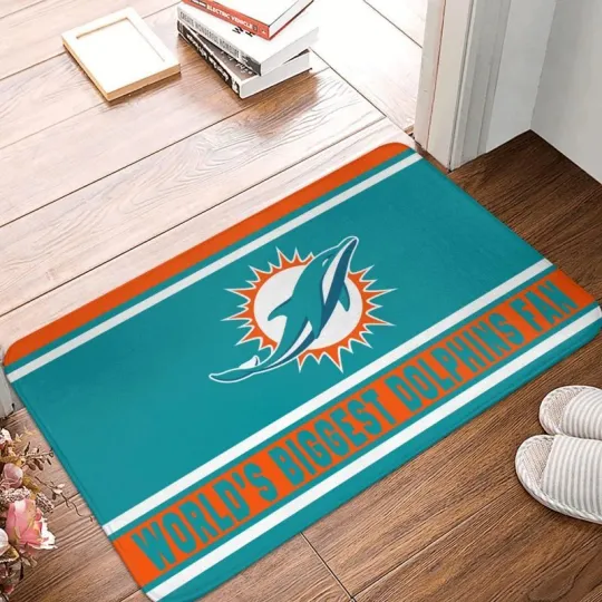 Discover World's Miami Dolphins  Fan Carpet 16x24in Floor Mat Home Decorative