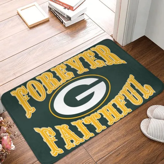 Green Bay Packers Football Doormat, Gift For Fan