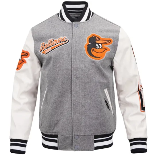 Discover Baltimore Orioles Pro Standard Varsity Jacket Men’s Wool Leather MLB Script Logo