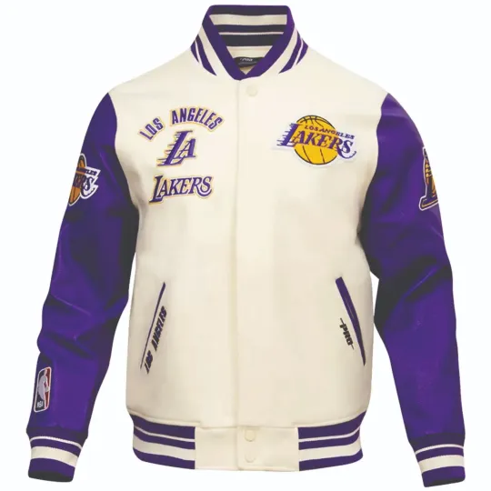 Discover Los Angeles Lakers Pro Standard Retro Wool Baseball Jacket