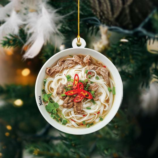 Discover Vietnamese Pho Ornament, Pho Noodle Christmas Ornament, Noodle Ornament, Asian Food Ornament, Gift For Food Lovers ID-1113-XYJG