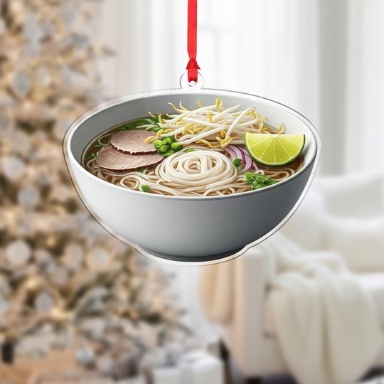 Discover Pho Noodle Bowl Ornament  Funny Vietnamese Food Christmas Tree Decor